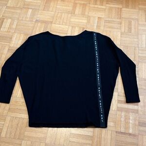 Sarah Paccini Black Long Sleeve Top with Side Logo
